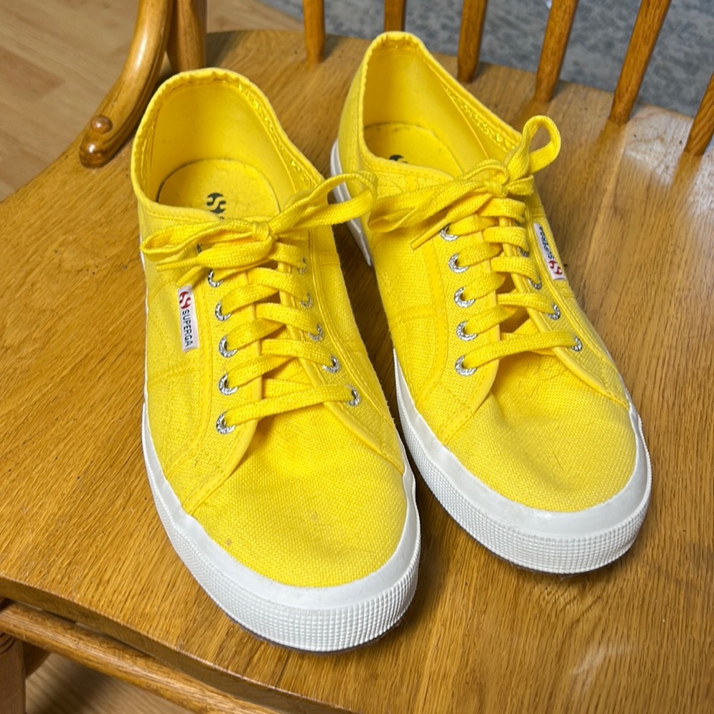 Superga brand bright yellow canvas sneakers men’s size 12 ( eu 46)